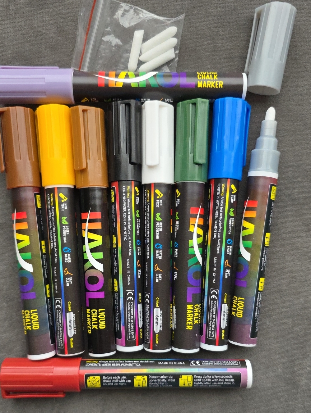 Liquid Chalk Markers Set - 10 Assorted Colors- NWOT - Picture 3 of 3